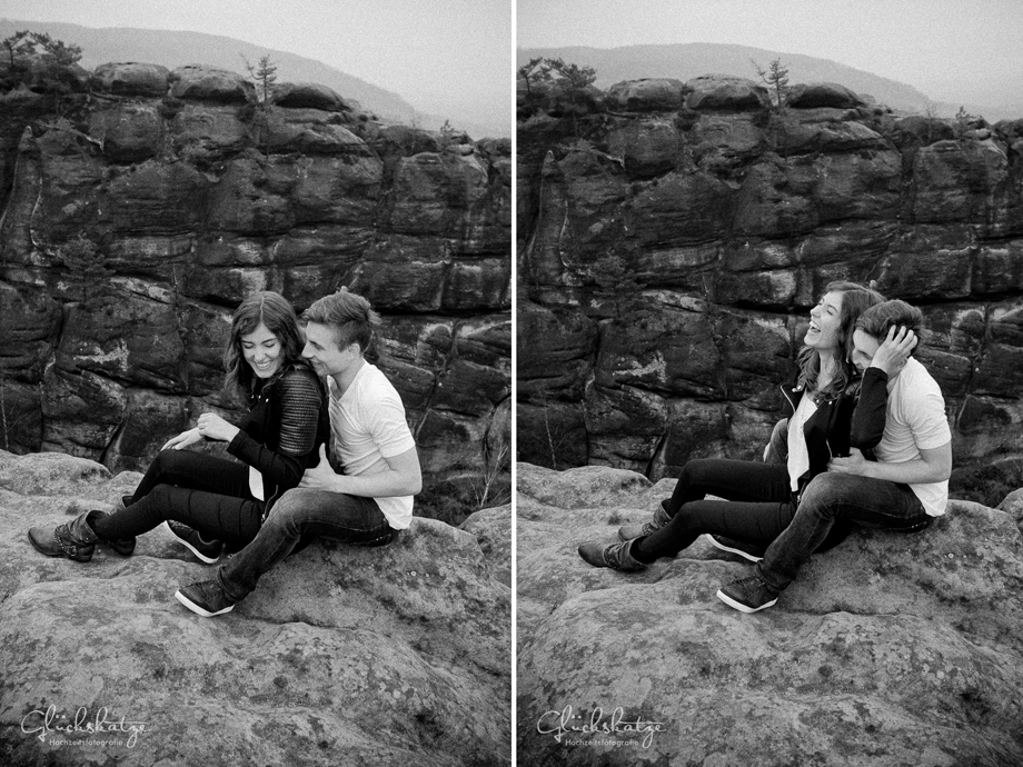 fun couple adventure photoshoot rocks