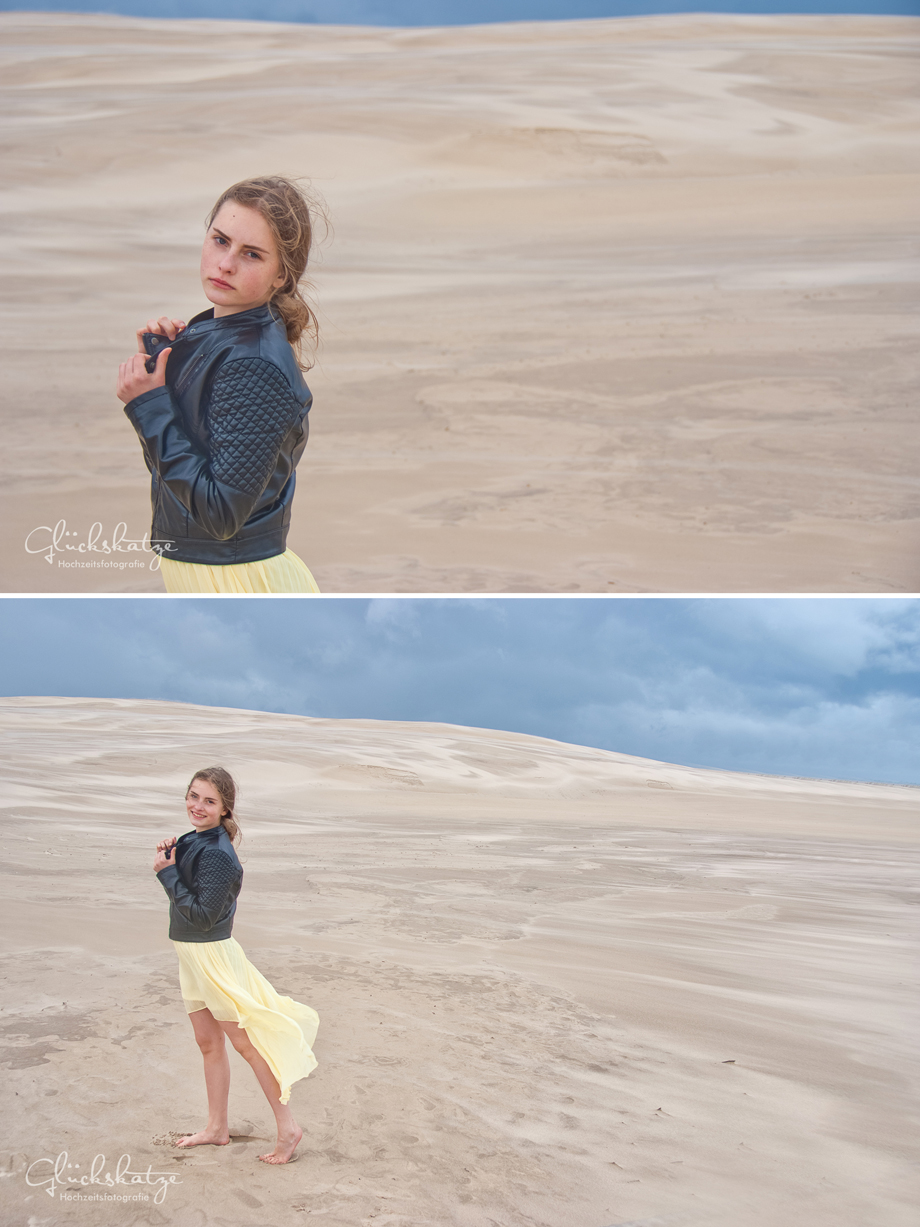 girl outdoor glamour dunes leba